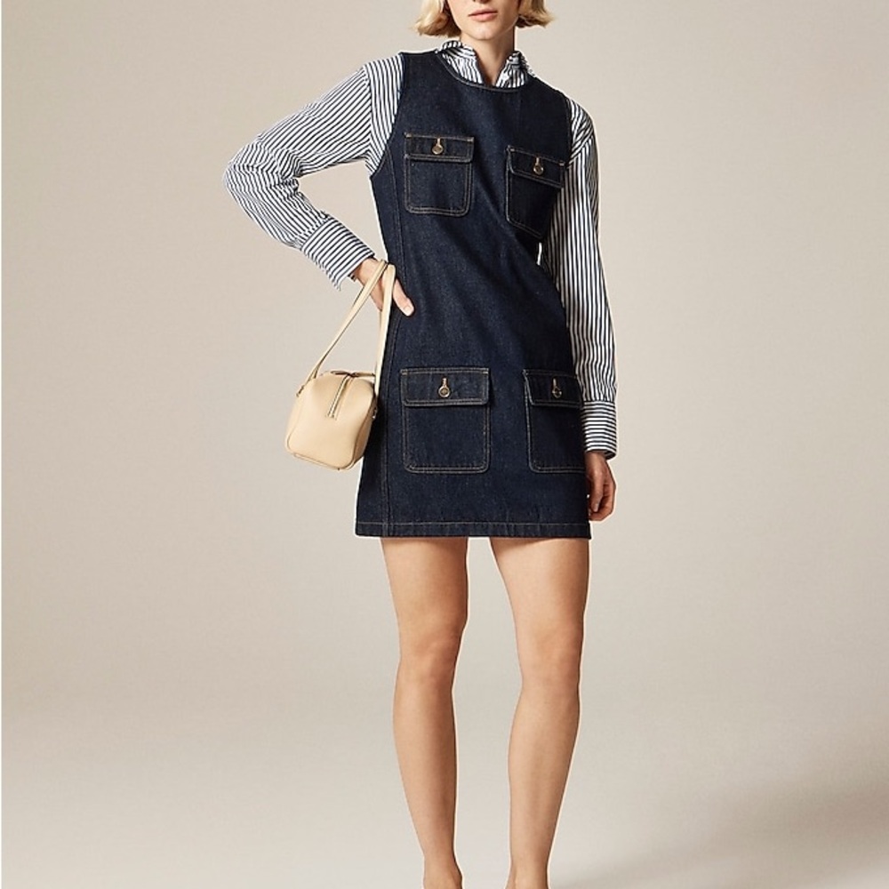 NWT J. Crew Patch Pocket Denim Shift Dress